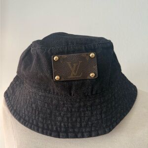 Brand new upcycled. Louis Vuitton Black Bucket Hat size